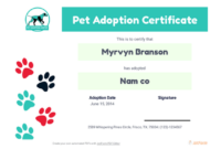 Free Pet Adoption Certificate Template – Pdf Templates | Jotform inside Pet Adoption Certificate Template