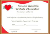 Free Premarital Counseling Certificate Of Completion inside Quality Marriage Counseling Certificate Template