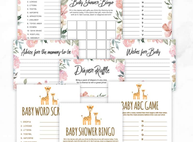 Free Printable Baby Shower Games - Volume 3 | Instant Download pertaining to Best Baby Shower Gift Certificate Template Free 7 Ideas