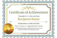 Free Printable Certificate Of Achievement Template pertaining to Best Coach Certificate Template Free 9 Designs