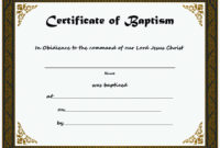 Free Printable Certificate Of Baptism Template Sample with Baptism Certificate Template Word