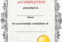 Free Printable Certificate Of Completion Template with regard to Certificate Of Completion Template Free Printable