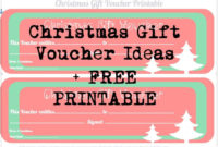 Free Printable Christmas Gift Vouchers | Christmas Gift for Fresh Homemade Christmas Gift Certificates Templates