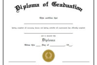 Free Printable Diploma Of Graduation. Free Printable Diploma intended for Quality Free Printable Graduation Certificate Templates