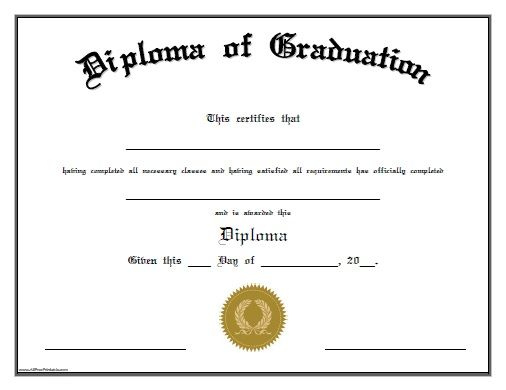 Free Printable Diploma Of Graduation. Free Printable Diploma intended for Quality Free Printable Graduation Certificate Templates