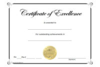 Free Printable Excellence Award Certificate | Certificate Of pertaining to Best Award Of Excellence Certificate Template
