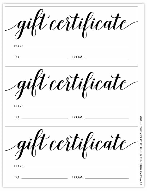 Free Printable Gift Certificate Template - Pjs And Paint with Present Certificate Templates