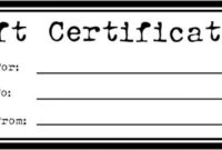 Free Printable Gift Certificates | Gift Certificate Template intended for Black And White Gift Certificate Template Free