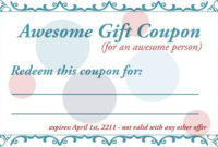 Free Printable Gift Coupon Template | Coupon Template, Free for 7 Babysitting Gift Certificate Template Ideas