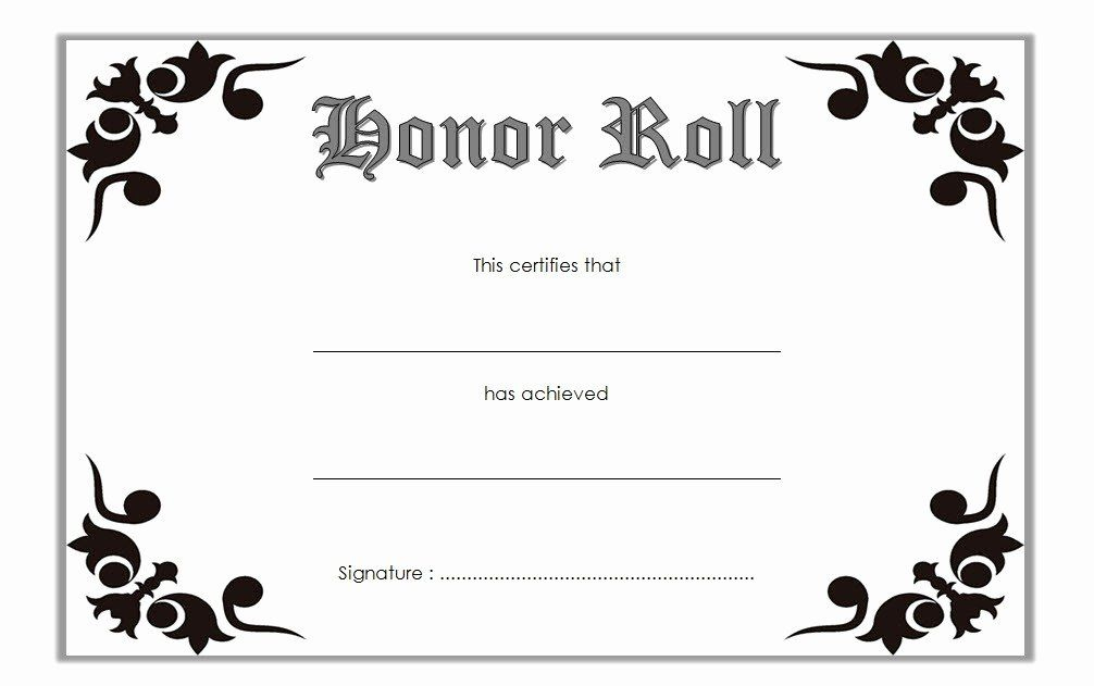 Free Printable Honor Roll Certificates Inspirational intended for Honor Roll Certificate Template Free 7 Ideas