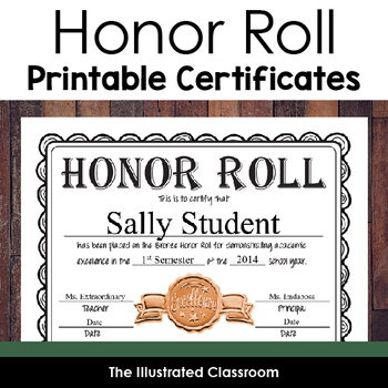 Free Printable Honor Roll Certificates with regard to Honor Roll Certificate Template Free 7 Ideas