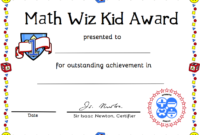Free Printable Math Certificate Of Achievement | Certificate for Math Award Certificate Templates