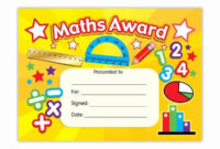 Free Printable Math Certificates Inspirational Maths Award for Math Award Certificate Template