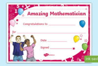Free! – Printable Maths Certificate (Teacher Made) regarding Fresh Math Certificate Template 7 Excellence Award