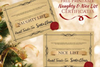 Free Printable Naughty And Nice List Certificates ⋆ The inside New Free 9 Naughty List Certificate Templates