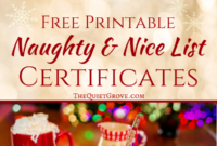 Free Printable Naughty And Nice List Certificates ⋆ The regarding Free 9 Naughty List Certificate Templates