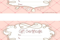 Free Printable Pink Gift Certificate With A Brown Drawing with regard to Pink Gift Certificate Template
