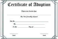 Free Printable Sample Certificate Of Adoption Template intended for Child Adoption Certificate Template Editable