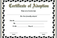 Free Printable Sample Certificate Of Adoption Template within Pet Adoption Certificate Editable Templates