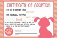 Free Printable Stuffed Animal Adoption Certificate Free inside Stuffed Animal Adoption Certificate Editable Templates