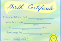 Free Printable Stuffed Animal Birth Certificates – Blueberry within Best Stuffed Animal Birth Certificate Template 7 Ideas