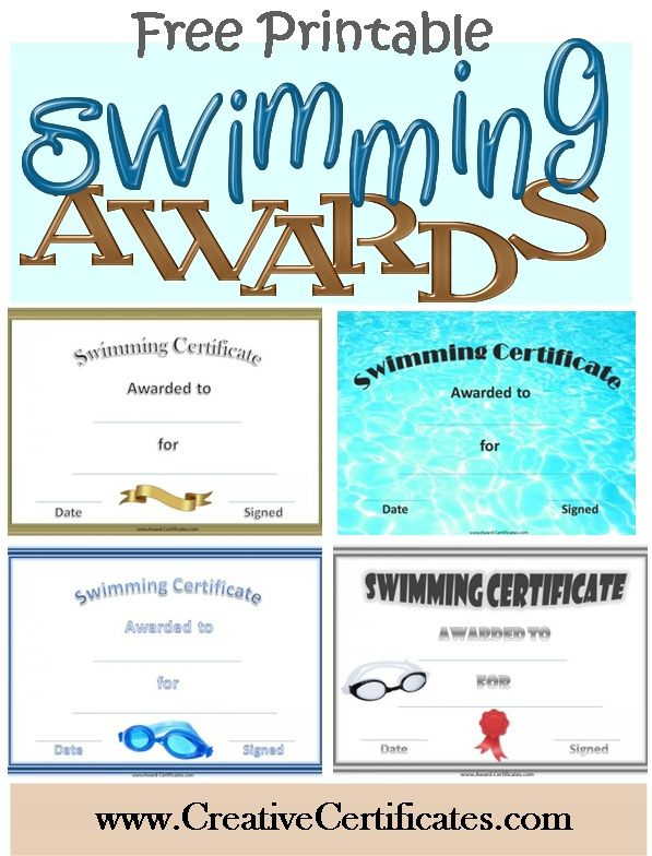 Free Printable Swimming Certificates And Awards | Swimming with regard to Quality Swimming Certificate Template