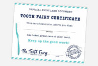 Free Printable Tooth Fairy Certificate, Receipt, Envelope in Fresh Tooth Fairy Certificate Template Free