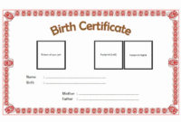 Free Puppy Birth Certificate Template Awesome Birth inside Best Dog Birth Certificate Template Editable