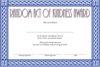 Free Random Acts Of Kindness Certificate Template 2 | Two for Fresh Kindness Certificate Template Free