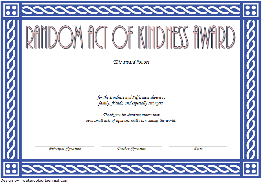 Free Random Acts Of Kindness Certificate Template 2 | Two with regard to Quality Kindness Certificate Template 7 New Ideas Free