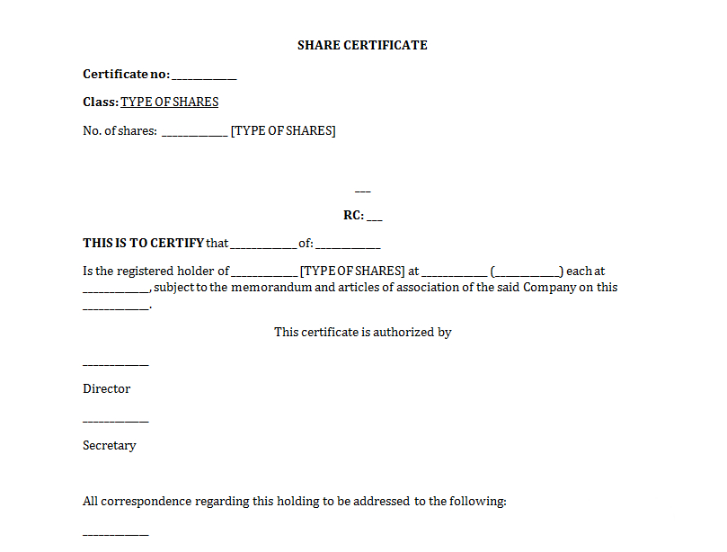 Free Share Certificate Template: All You Need To Know About It regarding Shareholding Certificate Template