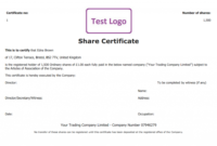 Free Share Certificate Template: Create Perfect Share for Quality Share Certificate Template Companies House