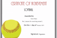 Free Softball Certificate Templates – Customize Online for Printable Softball Certificate Templates