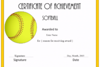 Free Softball Certificate Templates - Customize Online for Softball Award Certificate Template