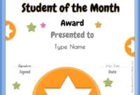 Free Student Of The Month Certificate | Customize With Your throughout Best Free Printable Student Of The Month Certificate Templates