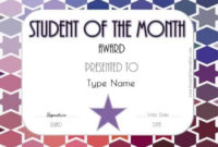 Free Student Of The Month Certificate | Customize With Your with Best Free Printable Student Of The Month Certificate Templates