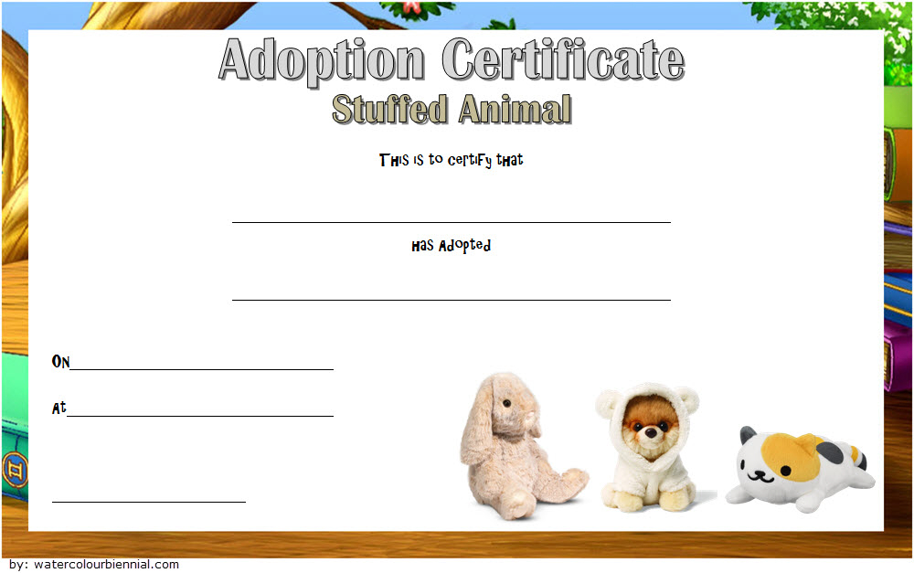 Free Stuffed Animal Adoption Certificate Printable (Zoo within Stuffed Animal Adoption Certificate Editable Templates