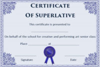 Free Superlative Certificate Templates | Certificate intended for Superlative Certificate Template
