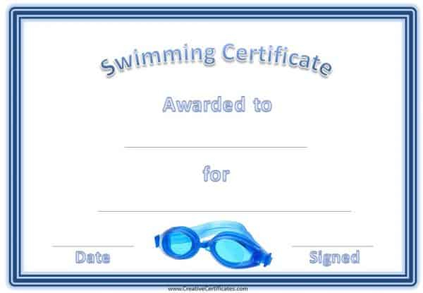 Free Swimming Certificate Templates | Customize Online in New Free Swimming Certificate Templates
