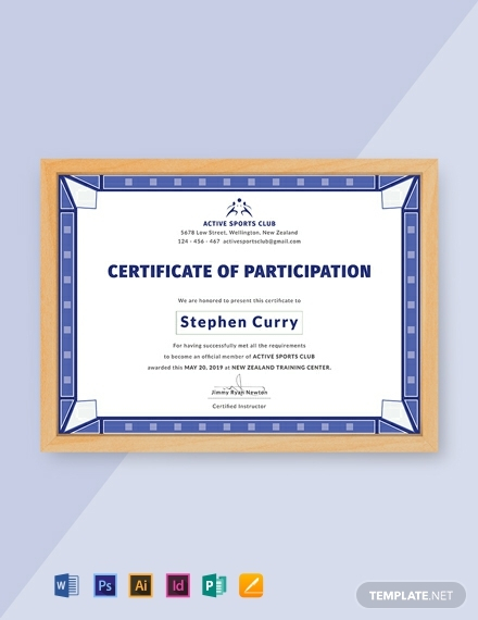 Free Templates For Certificates Of Participation (7 in Quality Physical Fitness Certificate Template 7 Ideas