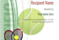 Free Tennis Certificate Templates – Add Printable Badges for Best Table Tennis Certificate Templates Editable