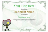 Free Tennis Certificate Templates – Add Printable Badges for Quality Tennis Achievement Certificate Template