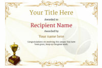 Free Tennis Certificate Templates – Add Printable Badges for Tennis Tournament Certificate Templates
