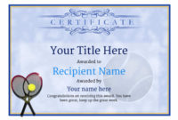 Free Tennis Certificate Templates – Add Printable Badges inside Quality Tennis Achievement Certificate Template