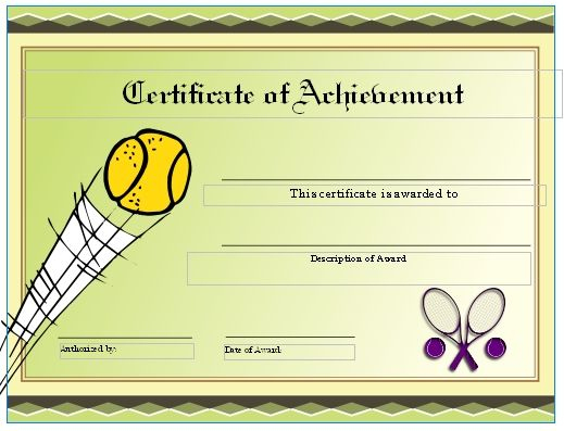 Free Tennis Certificates On Womens Tennis World | Gift intended for Editable Tennis Certificates