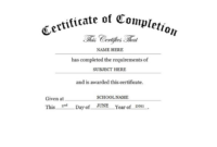 Free Training Completion Certificate Templates (4 for Free Training Completion Certificate Templates