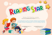 Free Vector | Certificate Template For Reading Star in Best Star Reader Certificate Templates