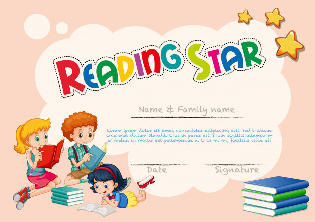 Free Vector | Certificate Template For Reading Star in Best Star Reader Certificate Templates