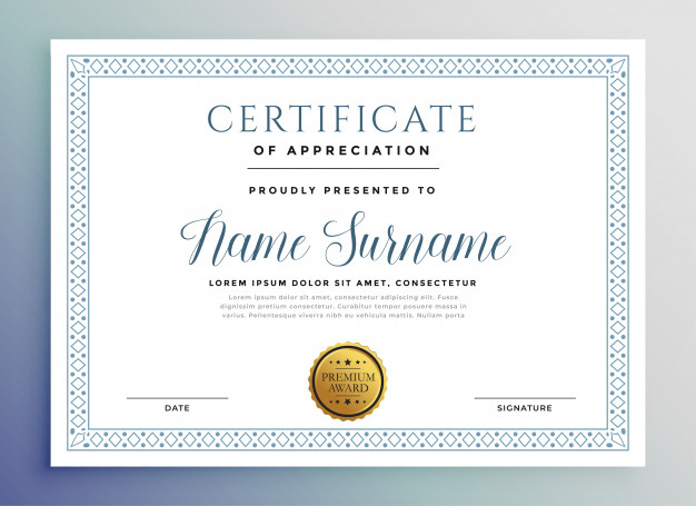 Free Vector | Classic Certificate Award Template intended for Fresh Winner Certificate Template