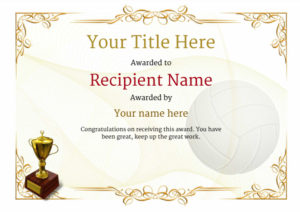 Free Volleyball Certificate Templates – Add Printable Badges for Volleyball Mvp Certificate Templates